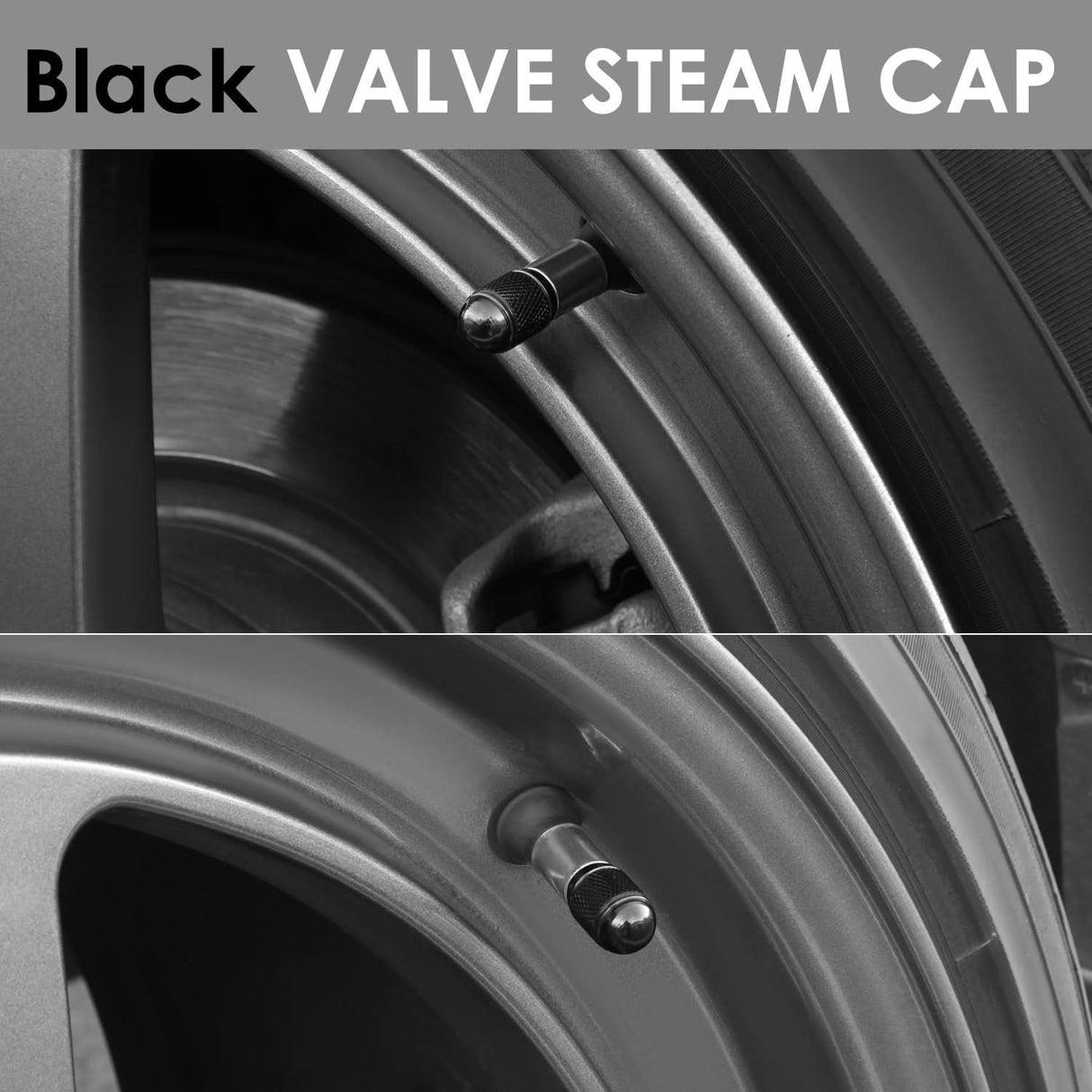 Acorn Grip Valve Caps - Black Set of 4