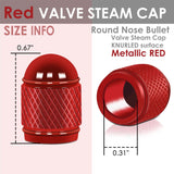 RT 108 Acorn Grip Valve Caps - Red