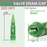 Spiked Lug Nut Style Valve Caps - 60MM Green