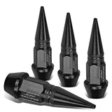 Spiked Lug Nut Style Valve Caps - 45mm Tall Black