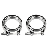 3" V-Band Clamp Set Stainless Steel Exhaust Flanges 2-Piece Kit