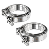 3" V-Band Clamp Set Stainless Steel Exhaust Flanges 2-Piece Kit