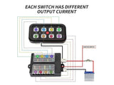 Vehicle Accessory 8 Switch Control System (Blue Backlighting)