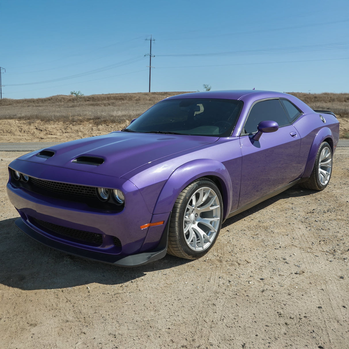 20x11 Hellcat Style Widebody Matte Silver Wheels & Tire Package - Vicrez