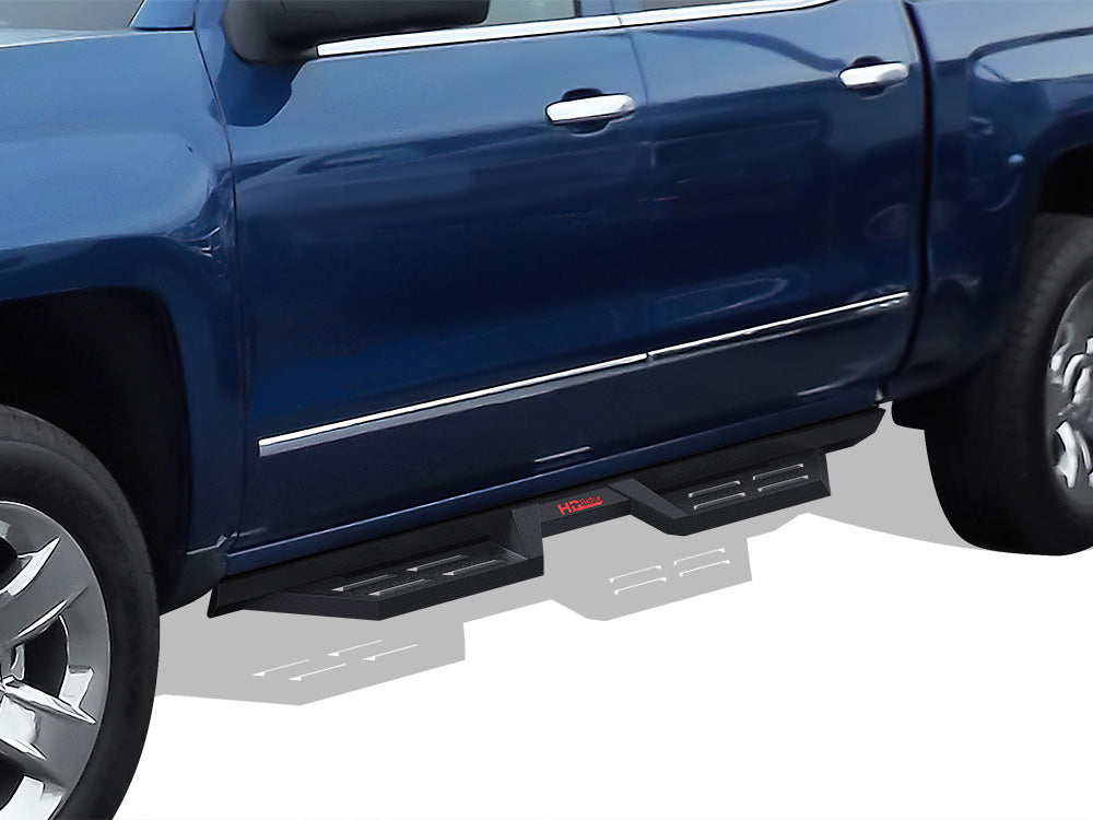 Carbon Steel Both Sides Nerf Bar DS 2007-2018 Chevy Silverado/ GMC Sierra 1500 Crew Cab\ 2007-2019 Chevy Silverado/ GMC Sierra 2500 HD/3500 HD Crew Cab\ (Incl. Diesel Models With DEF Tanks\ Not for 2007 Classic Model) WB03DJG1B
