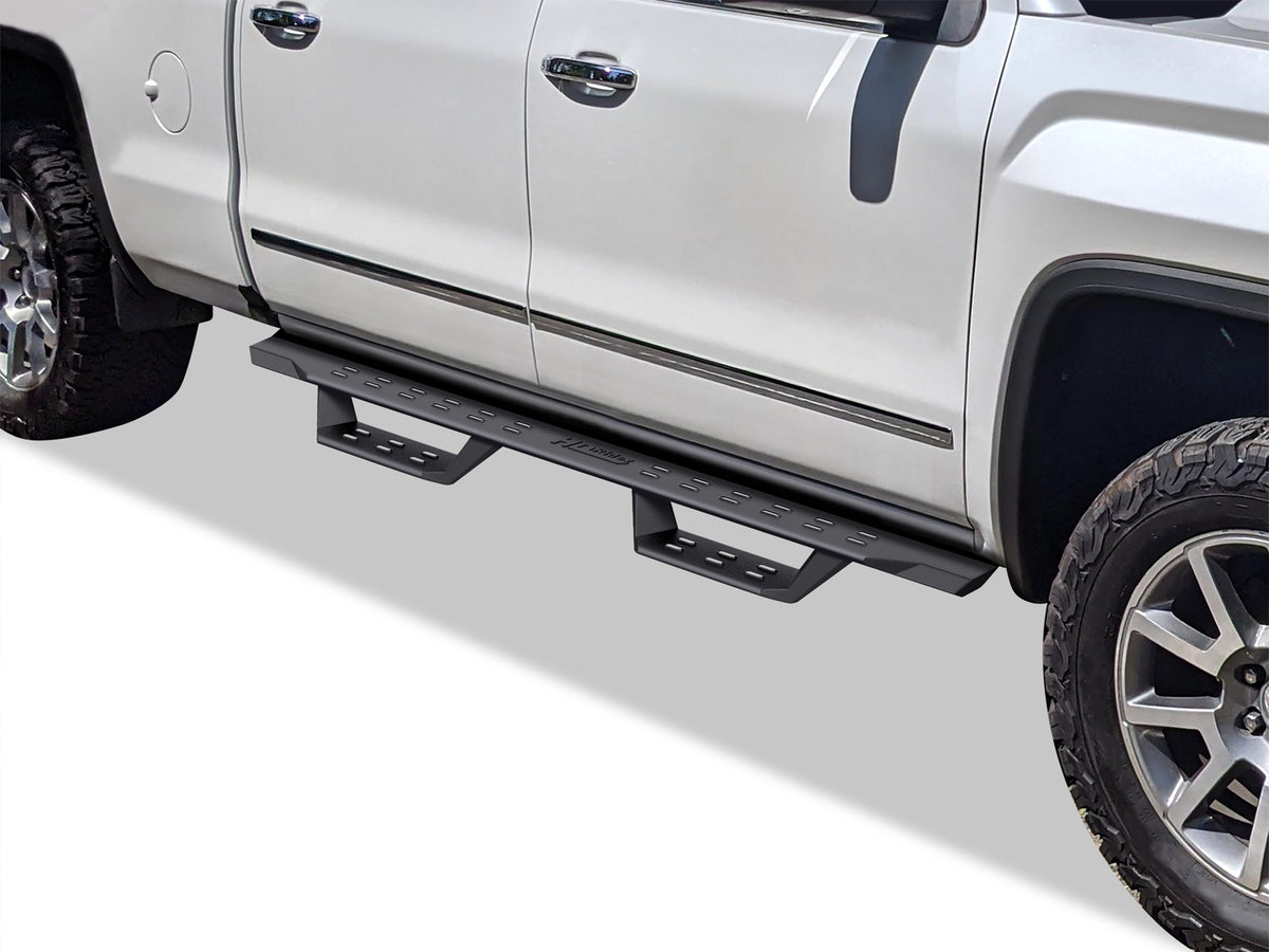 Carbon Steel Both Sides Nerf Bar RS 2007-2018 Chevy Silverado/ GMC Sierra 1500 Crew Cab\ 2007-2019 Chevy Silverado/ GMC Sierra 2500 HD/3500 HD Crew Cab\ (Incl. Diesel Models With DEF Tanks\ Not for 07 Classic Model) WB03RJG1B