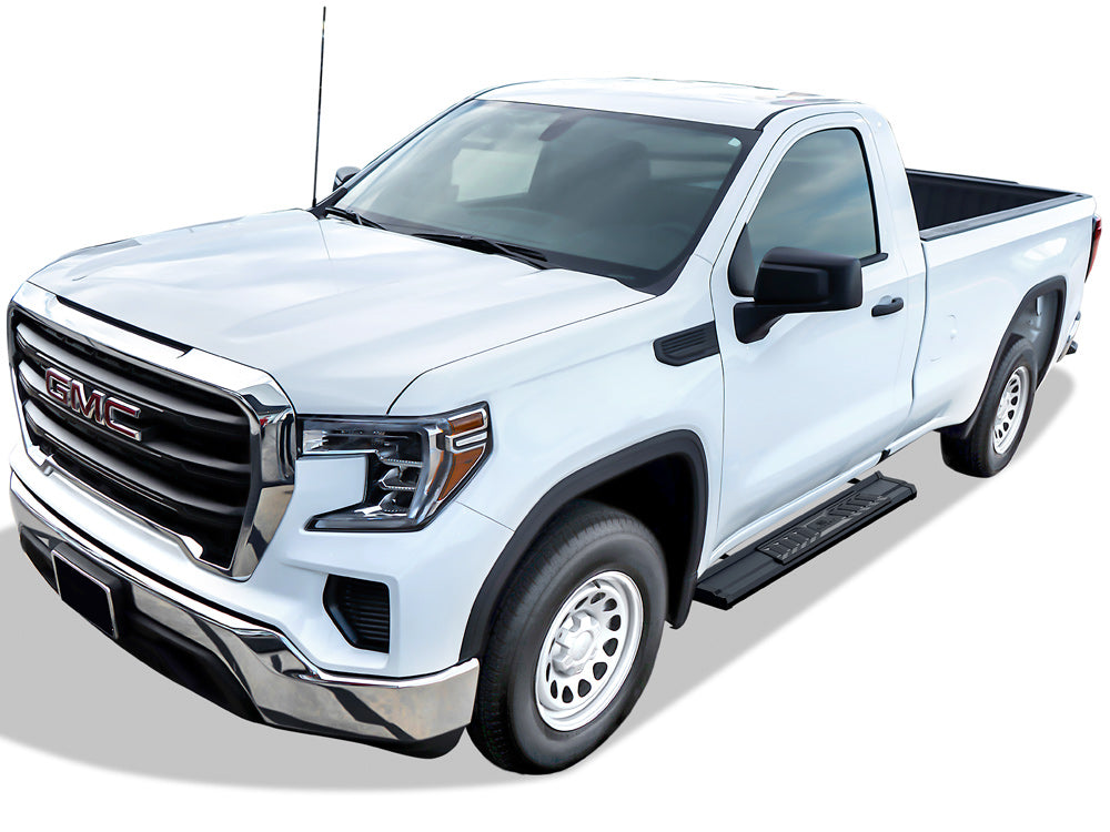 Carbon Steel + PE Step Area Both Sides Running Board-S Series Chevy Silverado 1500\Chevy Silverado 2500\Chevy Silverado 3500\GMC Sierra 1500\GMC Sierra 2500\GMC Sierra 3500 WB03SBI6B