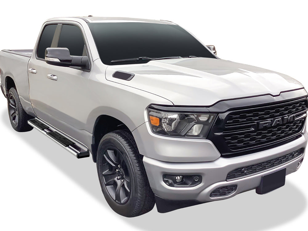 Stainless Steel + PE Step Area Both Sides Running Board-S Series 2019-2026 Ram 1500 Quad Cab (Excl. 2019-2024 Ram 1500 Classic) WB04SAE9S