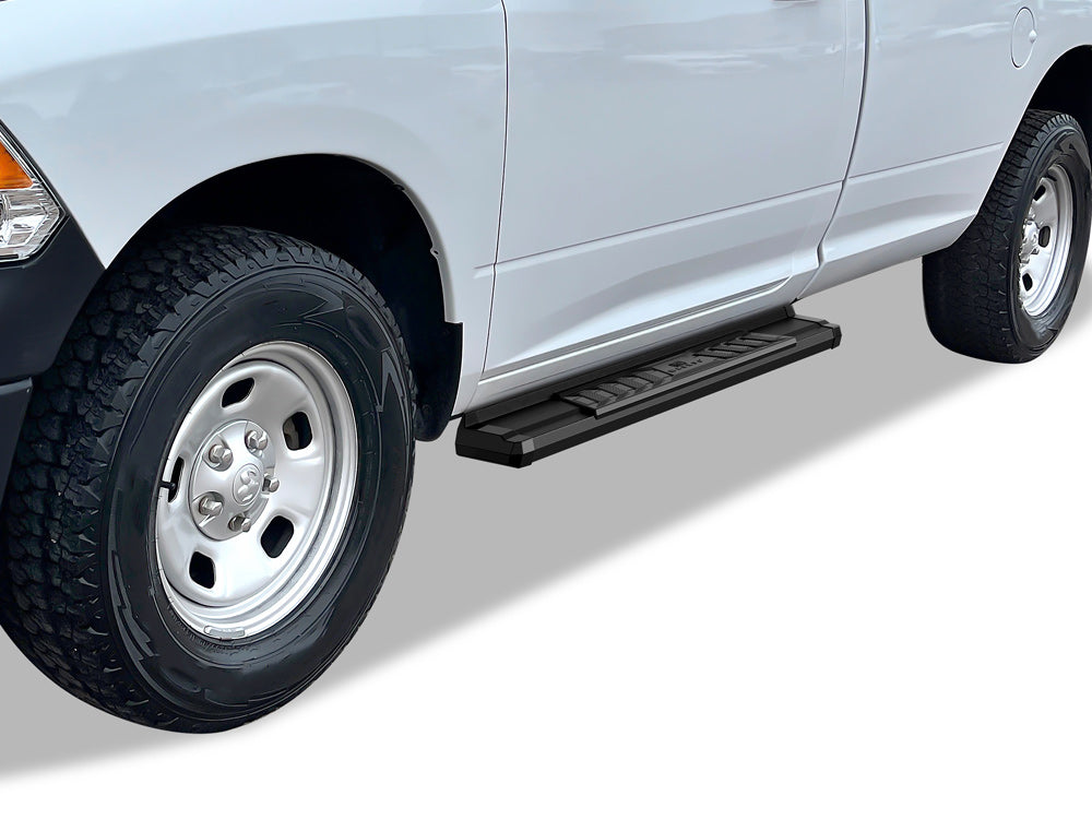 Carbon Steel + PE Step Area Both Sides Running Board-S Series 2009-2018 Dodge Ram 1500 Regular Cab (Incl. 2019-2024 Ram 1500 Classic)\ 2010-2026 Dodge Ram 2500/3500/4500/5500 Regular Cab\ (Exclude Chassis Cab Diesel Models) WB04SAG8B