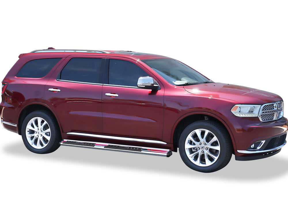 Stainless Steel + PE Step Area Both Sides Running Board-S Series 2011-2026 Dodge Durango 4-Door\  Excl. R/T, GT, GT Plus and SRT Models WB04SBE2S