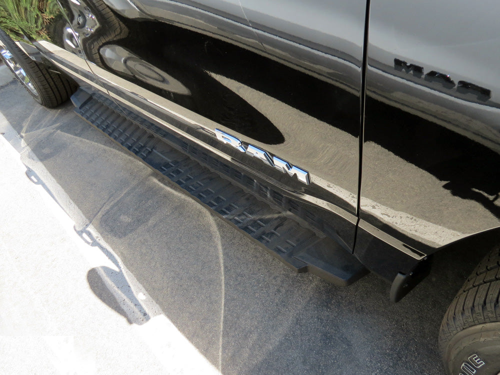 Carbon Steel + PE Step Area Both Sides Running Board-T Series 2019-2026 Ram 1500 Quad Cab (Excl. 2019-2024 Ram 1500 Classic) WB04TAE9B
