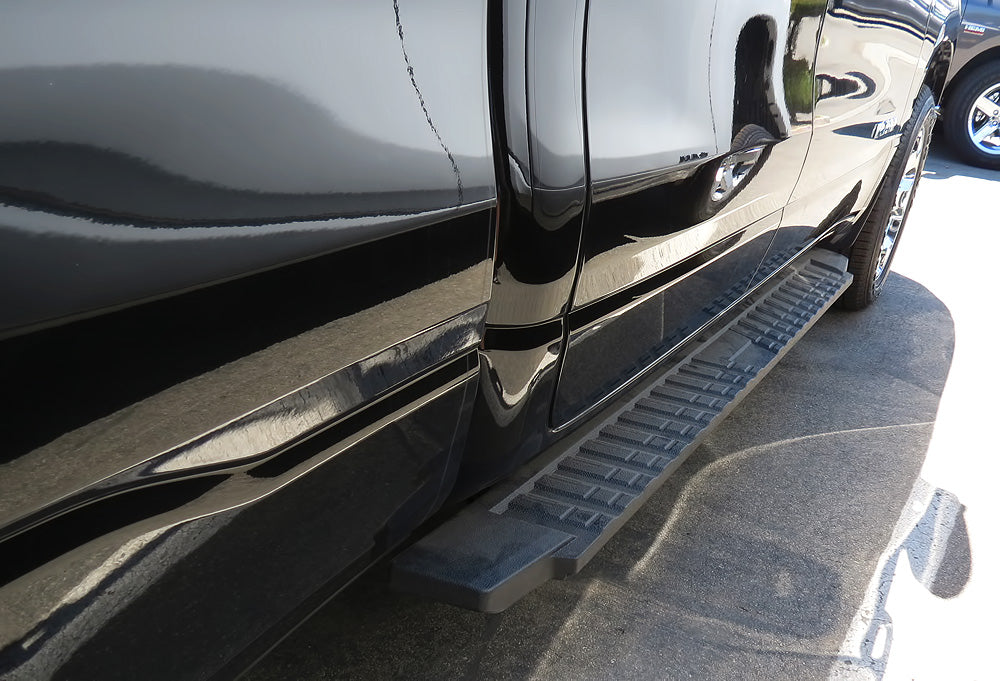 Carbon Steel + PE Step Area Both Sides Running Board-T Series 2019-2026 Ram 1500 Crew Cab (Excl. 2019-2024 Ram 1500 Classic) WB04TBE8B