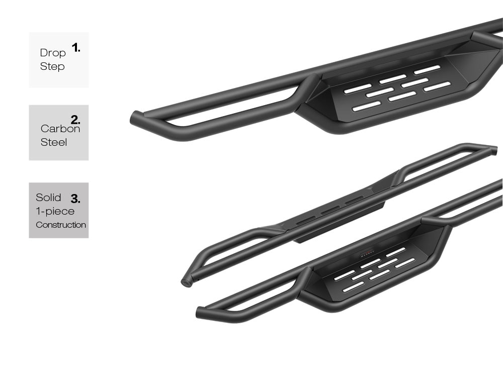 Carbon Steel Both Sides Nerf Bar 1999-2016 Ford F-250/F-350/F-450/F-550 Super Duty Regular Cab WB06NJA0B