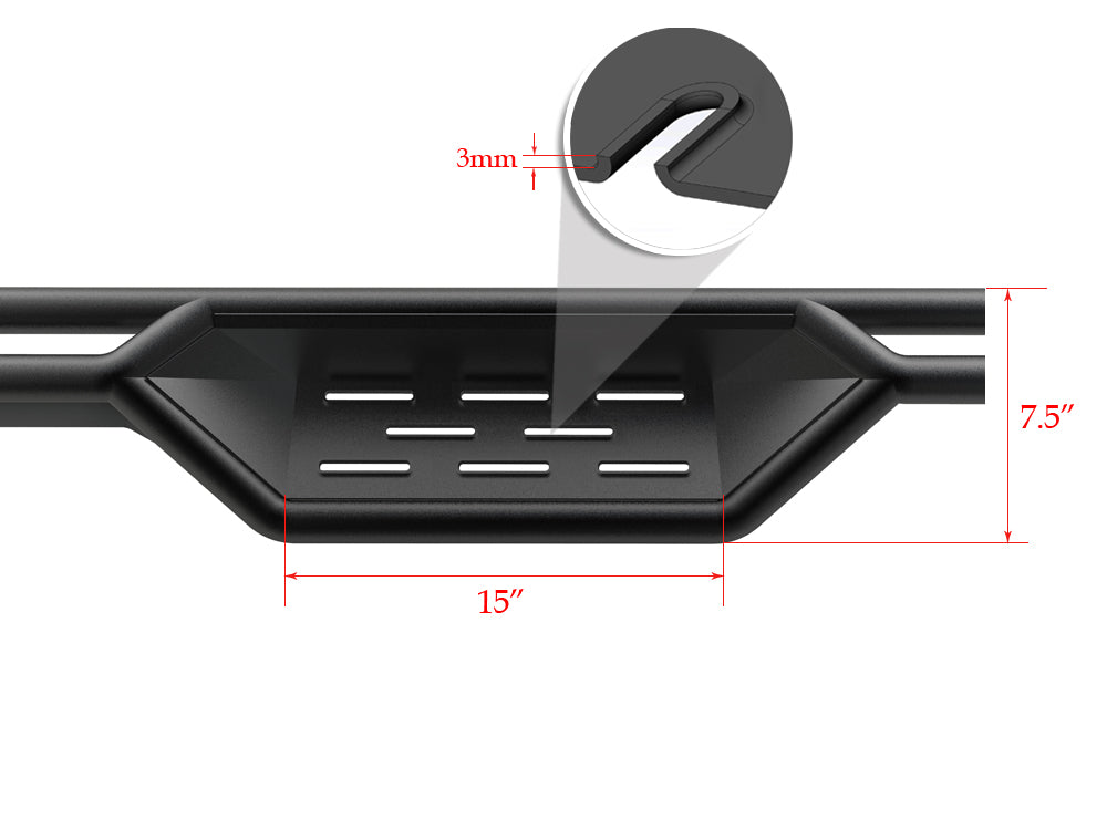 Carbon Steel Both Sides Nerf Bar 1999-2016 Ford F-250/F-350/F-450/F-550 Super Duty Regular Cab WB06NJA0B