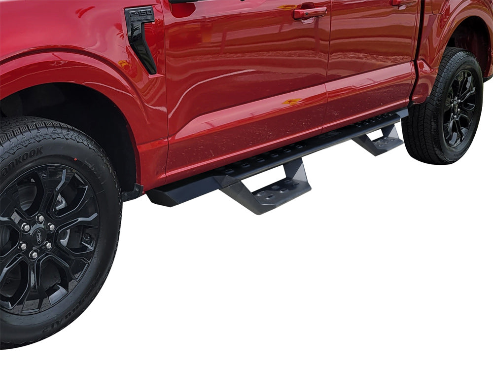 Carbon Steel Both Sides Nerf Bar RS 2015-2026 Ford F-150 SuperCrew Cab\ 2022-2026 Ford F-150 Lightning SuperCrew Cab\ 2017-2026 Ford F-250/F-350 /F-450/F-550 Super Duty Crew Cab WB06RAG5B
