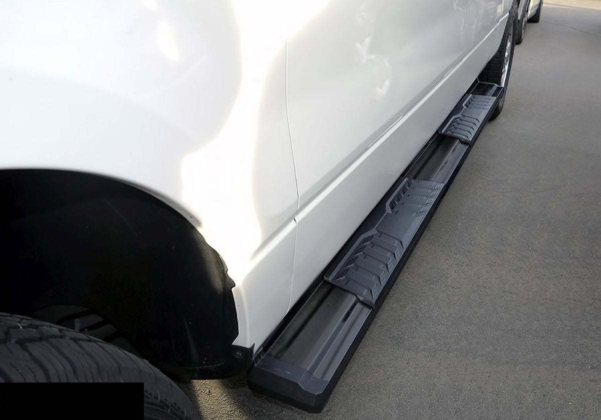 Carbon Steel + PE Step Area Both Sides Running Board-S Series 2009-2014 Ford F-150 SuperCrew Cab WB06SAG7B
