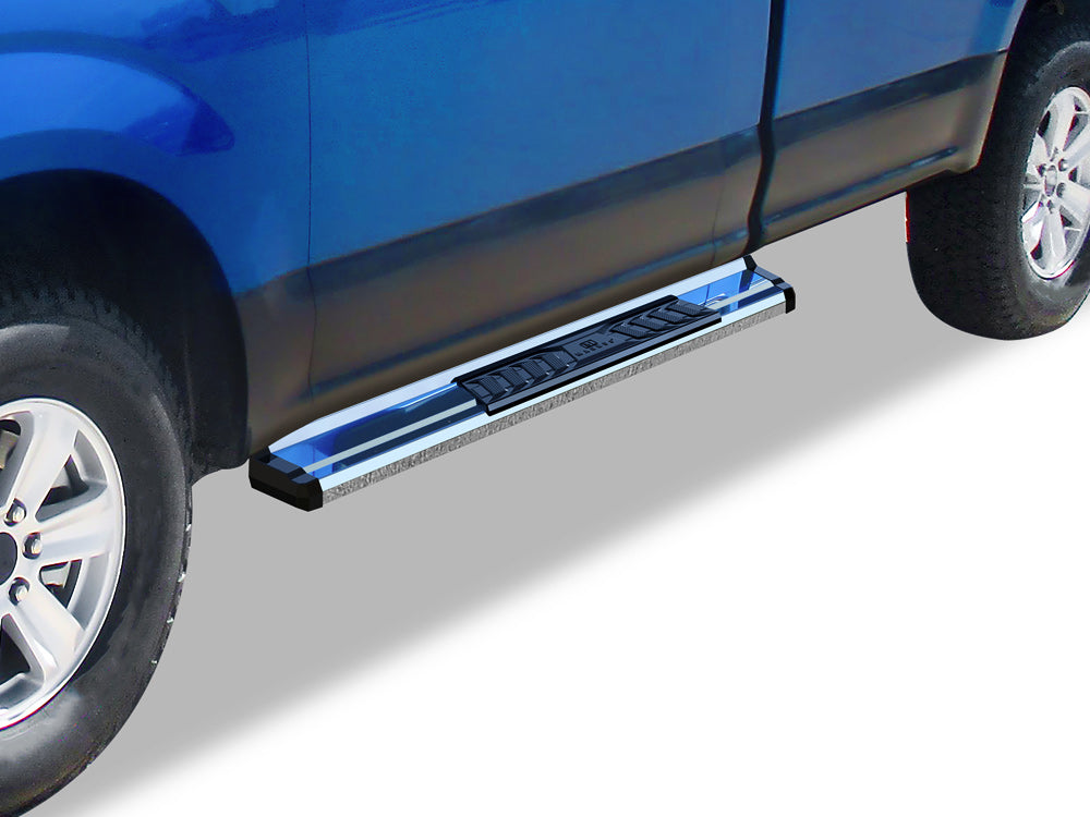 Stainless Steel + PE Step Area Both Sides Running Board-S Series 2015-2026 Ford F-150 Regular Cab (Excl. 2022-2026 F-150 Lighting EV)\ 2017-2026 Ford F-250/F-350/F-450/F-550 Super Duty Regular Cab WB06SAH9S