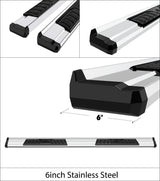 Stainless Steel + PE Step Area Both Sides Running Board-S Series 2015-2026 Ford F-150 Regular Cab (Excl. 2022-2026 F-150 Lighting EV)\ 2017-2026 Ford F-250/F-350/F-450/F-550 Super Duty Regular Cab WB06SAH9S