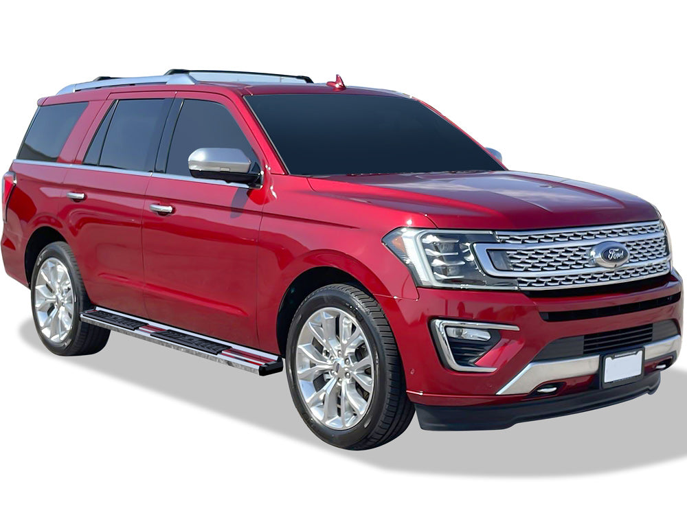 Stainless Steel + PE Step Area Both Sides Running Board-S Series 2018-2026 Ford Expedition\ Excl. Max Model WB06SBC4S