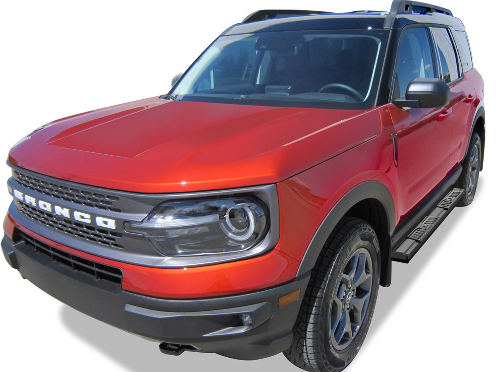 Carbon Steel + PE Step Area Both Sides Running Board-S Series 2021-2026 Ford Bronco Sport SUV WB06SCA0B