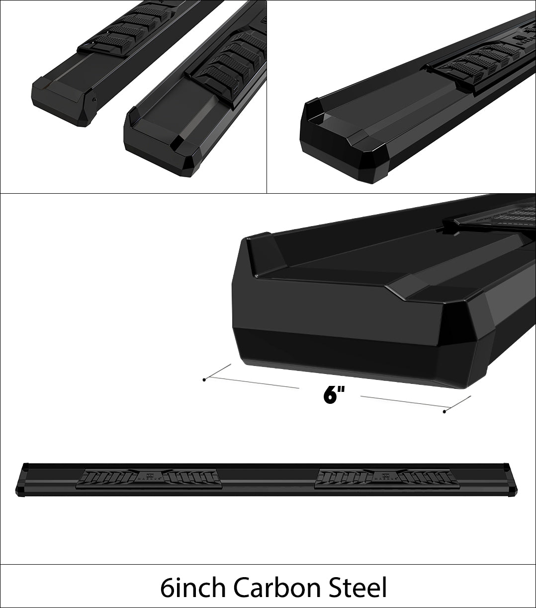 Carbon Steel + PE Step Area Both Sides Running Board-S Series 2021-2026 Ford Bronco Sport SUV WB06SCA0B