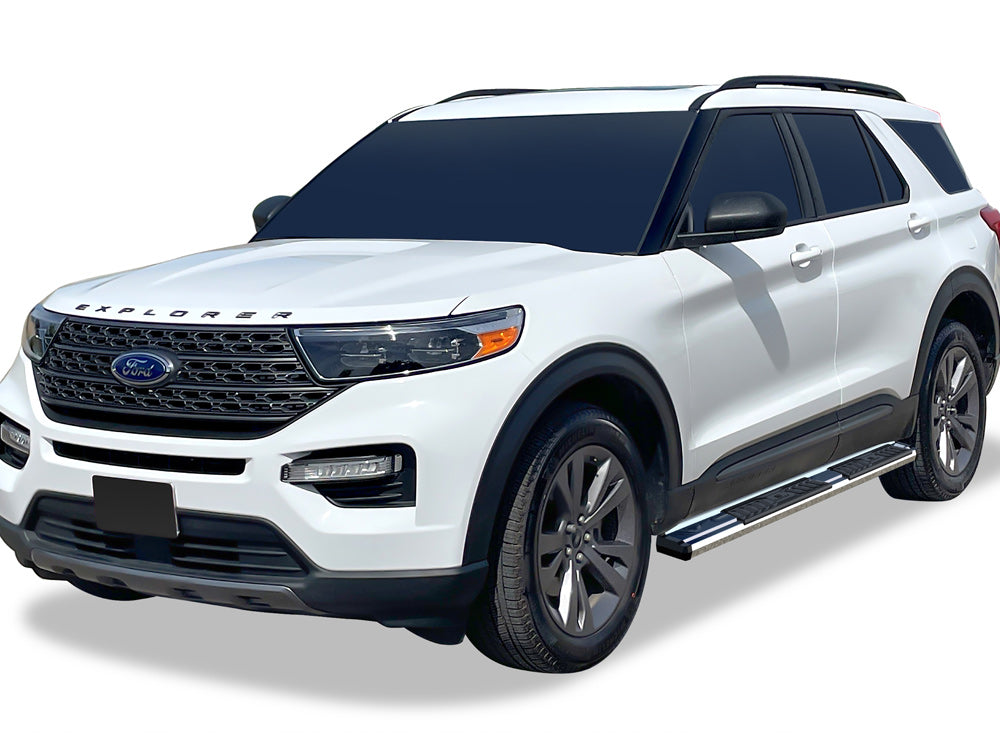 Stainless Steel + PE Step Area Both Sides Running Board-S Series 2020-2026 Ford Explorer 4-Door SUV WB06SEE2S