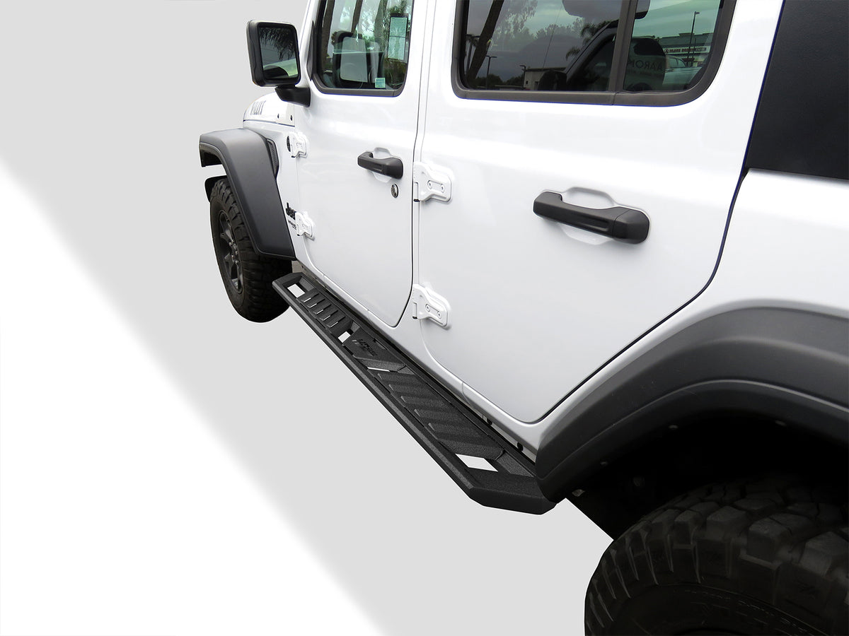Carbon Steel Both Sides Running Board-A Series 2018-2026 Jeep Wrangler JL 4-Door, Incl. 2021-2026 4XE WB10AAA1M