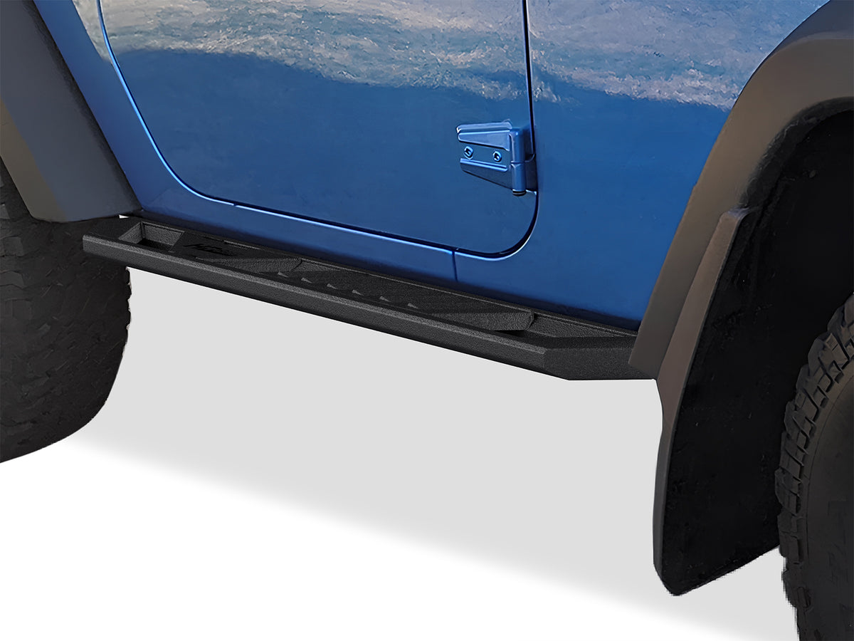 Carbon Steel Both Sides Running Board-A Series 2007-2018 Jeep Wrangler JK 2-Door (Factory Sidesteps or Rrock Rails Have to be Removed) WB10AAJ6M