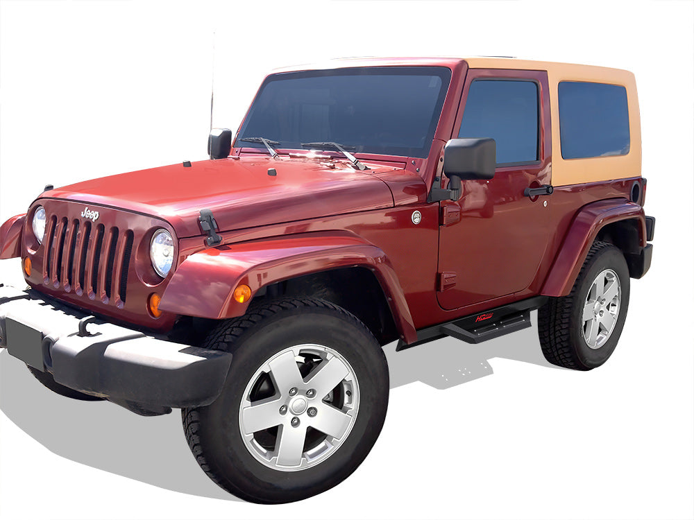 Carbon Steel Both Sides Nerf Bar DS 2007-2018 Jeep Wrangler JK 2-Door (Factory sidesteps or rock rails have to be removed) WB10DAJ6B
