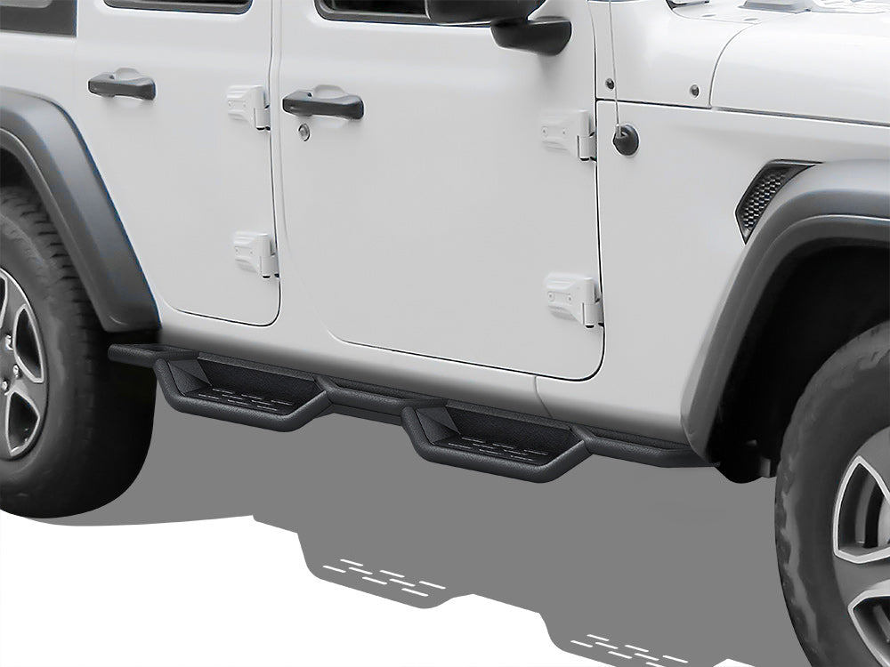 Carbon Steel Both Sides Nerf Bar 2018-2026 Jeep Wrangler JL 4-Door, Incl. 2021-2026 4XE WB10NAA1B