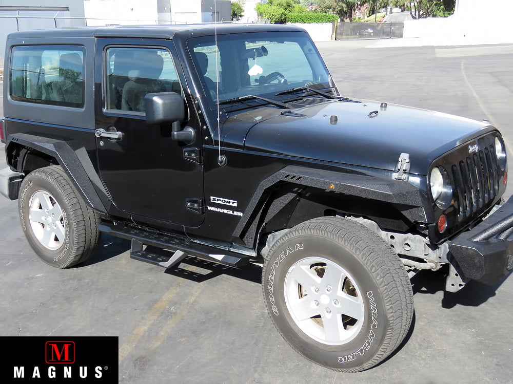 Carbon Steel Both Sides Nerf Bar RS 2007-2018 Jeep Wrangler JK 2-Door (Factory sidesteps or rock rails have to be removed) WB10RAJ6B