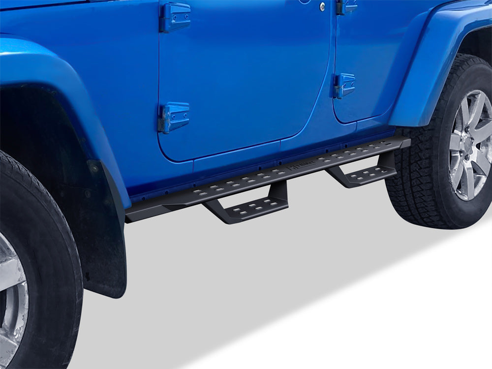 Carbon Steel Both Sides Nerf Bar RS 2007-2018 Jeep Wrangler JK 4-Door (Factory sidesteps or rock rails have to be removed) WB10RAJ7B