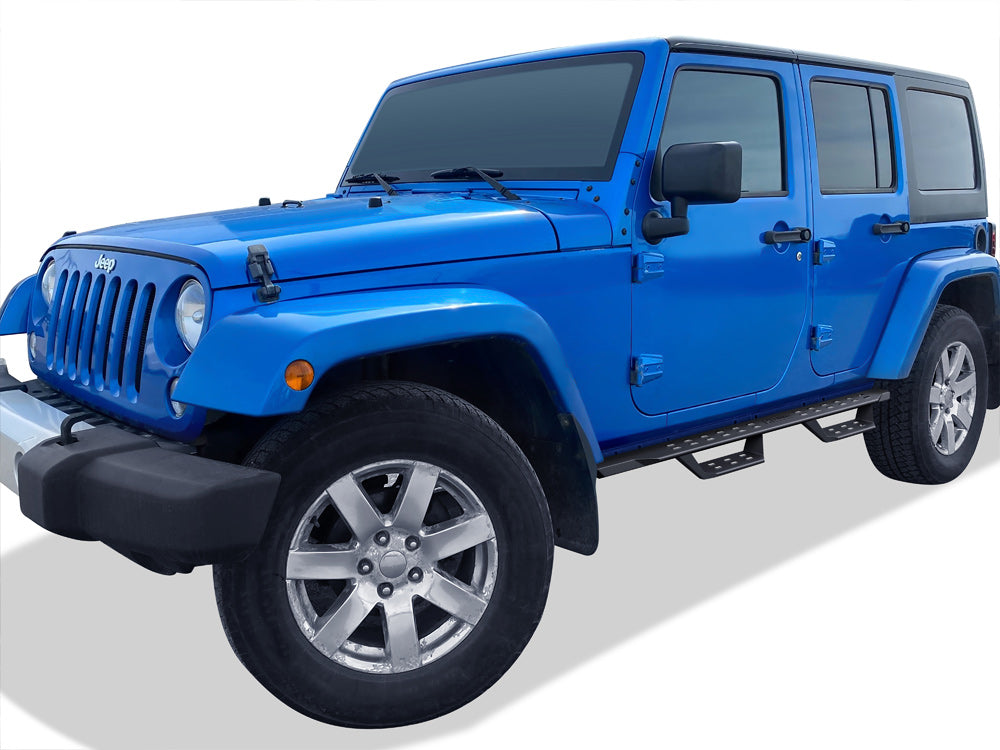 Carbon Steel Both Sides Nerf Bar RS 2007-2018 Jeep Wrangler JK 4-Door (Factory sidesteps or rock rails have to be removed) WB10RAJ7B