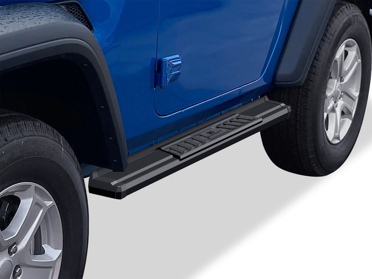 Carbon Steel + PE Step Area Both Sides Running Board-S Series 2018-2026 Jeep Wrangler JL 2-Door WB10SAA6B