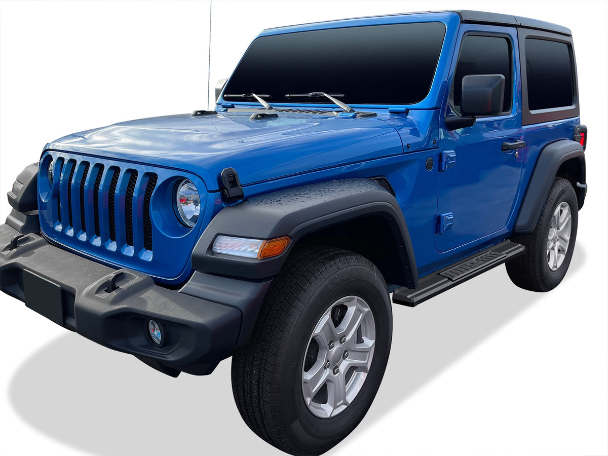 Carbon Steel + PE Step Area Both Sides Running Board-S Series 2018-2026 Jeep Wrangler JL 2-Door WB10SAA6B