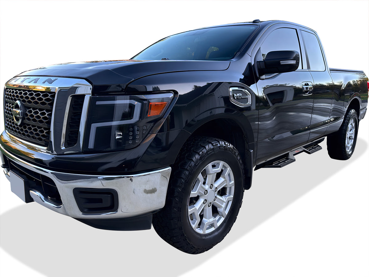 Carbon Steel Both Sides Nerf Bar DS 2004-2024 Nissan Titan King Cab (Exl.2016 Models)\ 2017-2019 Nissan Titan XD King Cab WB14DJD9B