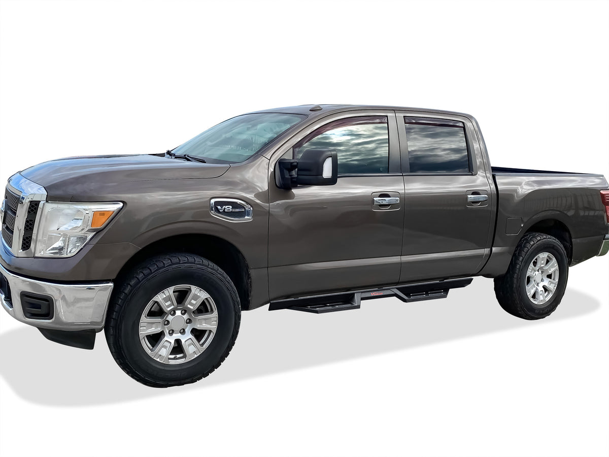 Carbon Steel Both Sides Nerf Bar DS 2004-2024 Nissan Titan Crew Cab (Exl. 2016 Models)\ 2016-2024 Nissan Titan XD Crew Cab WB14DJE0B