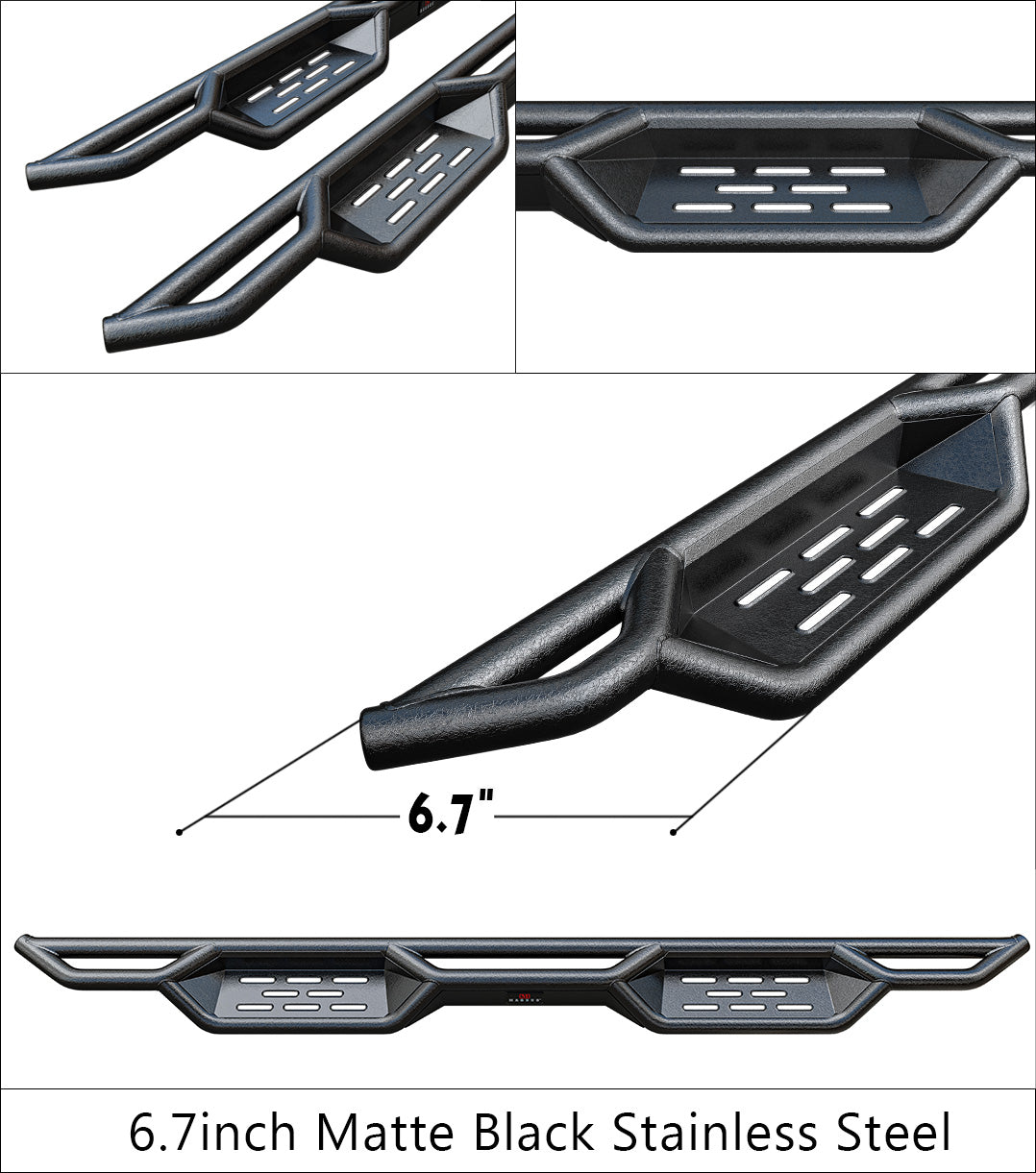 Carbon Steel Both Sides Nerf Bar 2004-2024 Nissan Titan King Cab (Exl.2016 Models)\ 2017-2019 Nissan Titan XD King Cab WB14NJD9M