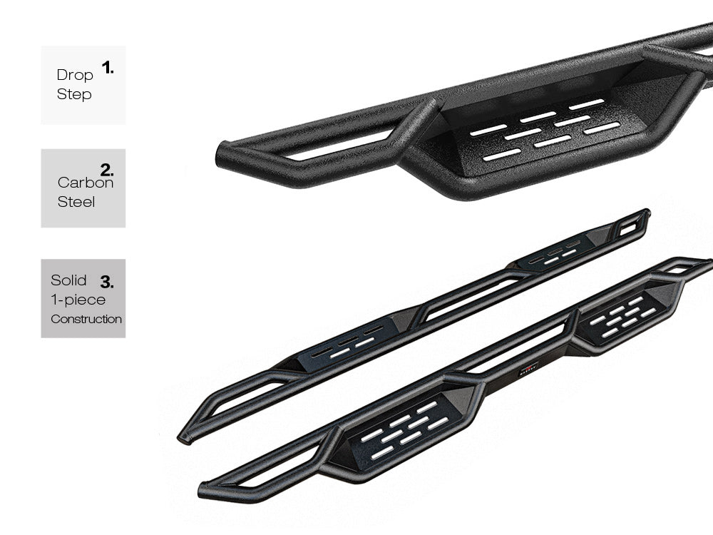 Carbon Steel Both Sides Nerf Bar 2005-2024 Nissan Frontier King Cab\ 2005-2012 Suzuki Equator Extra Cab WB14NJI4M