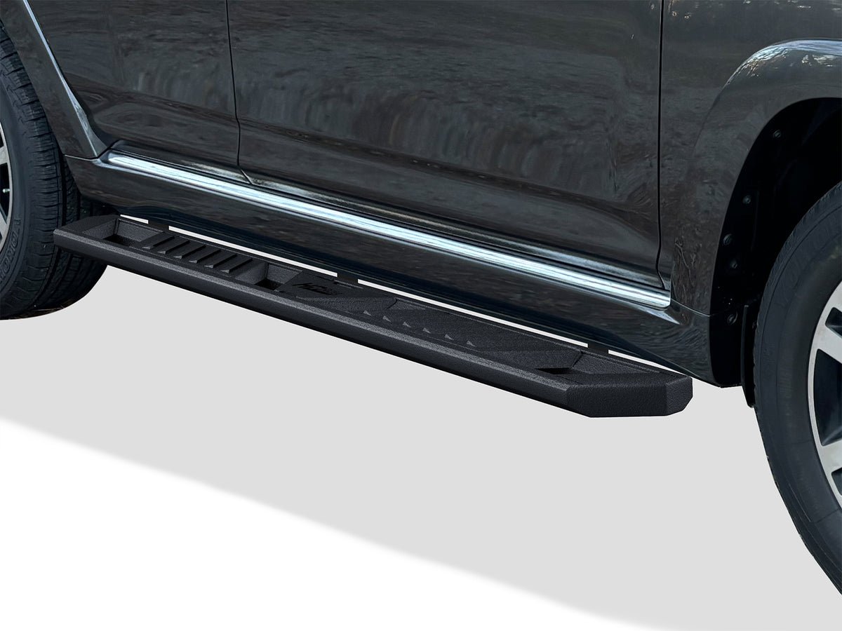 Carbon Steel Both Sides Running Board-A Series 2010-2013 Toyota 4Runner SR5\ 2010-2024 Toyota 4Runner Limited\ 2019-2024 Toyota 4Runner Nightshade Edition\ (Only fit Models with Lower Rocker Panel Extensions) WB20ABC0M