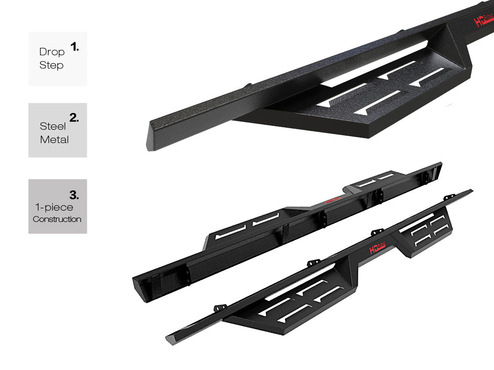 Carbon Steel Both Sides Nerf Bar DS 2007-2021 Toyota Tundra CrewMax Cab WB20DJI8B