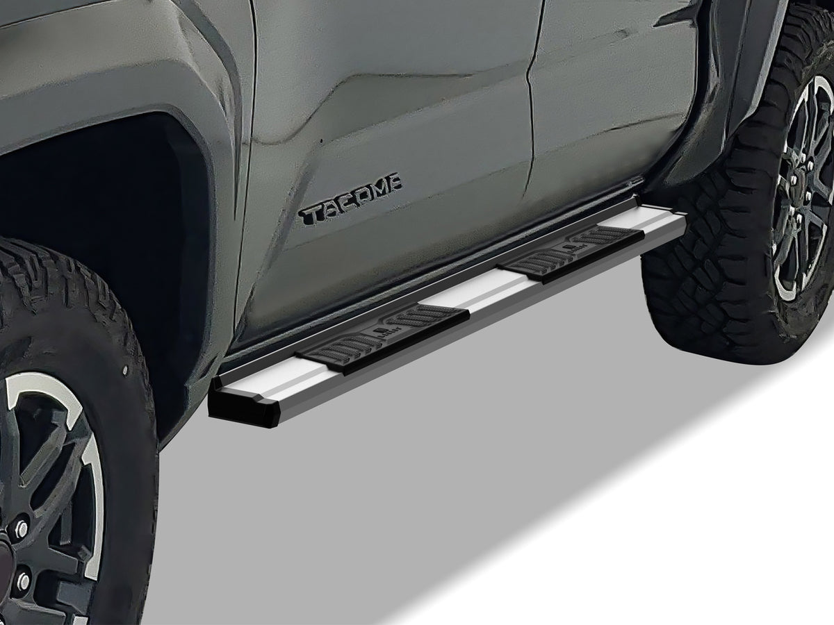 Stainless Steel + PE Step Area Both Sides Running Board-S Series 2024-2026 Toyota Tacoma Double/Crew Cab (Incl. Hybrid Model) WB20SAE8S