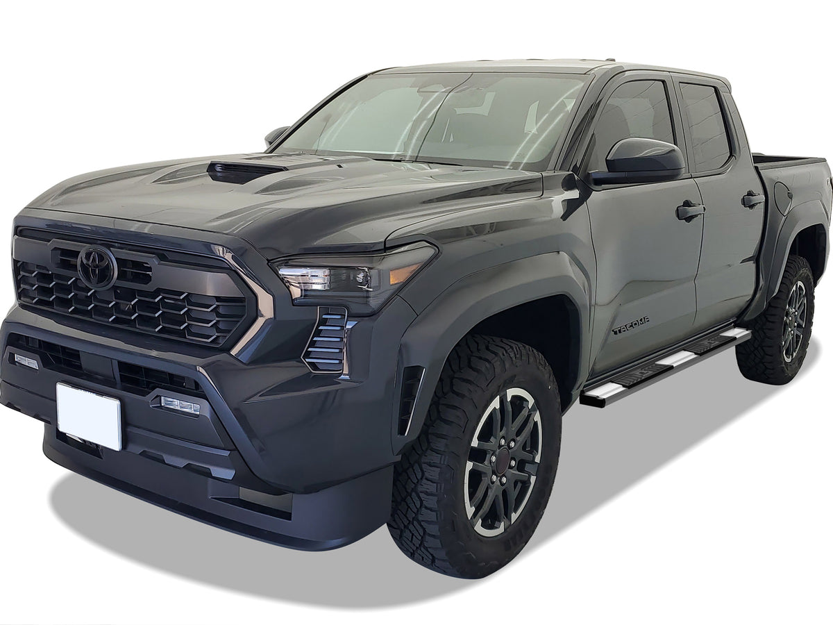 Stainless Steel + PE Step Area Both Sides Running Board-S Series 2024-2026 Toyota Tacoma Double/Crew Cab (Incl. Hybrid Model) WB20SAE8S