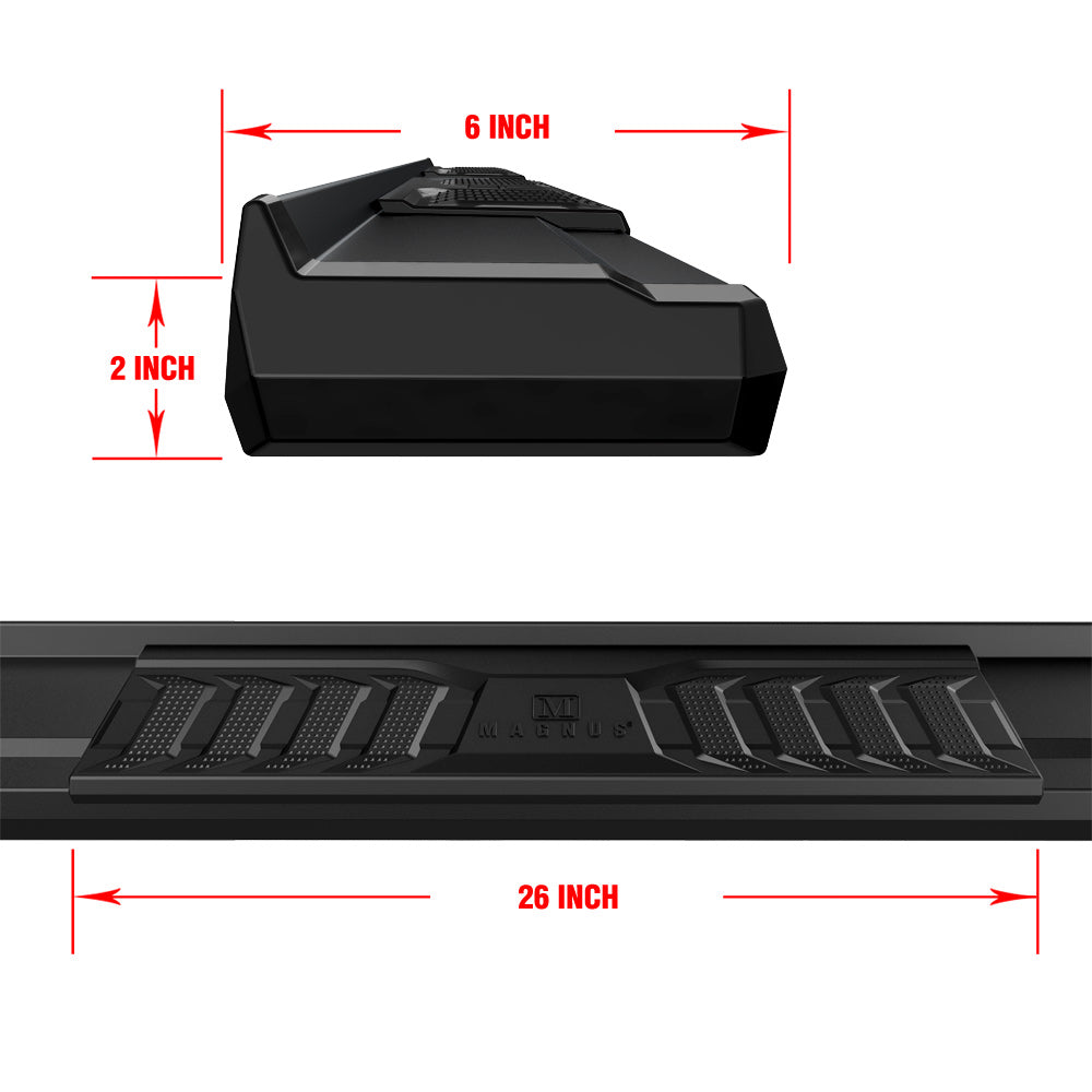Stainless Steel + PE Step Area Both Sides Running Board-S Series 2024-2026 Toyota Tacoma Double/Crew Cab (Incl. Hybrid Model) WB20SAE8S