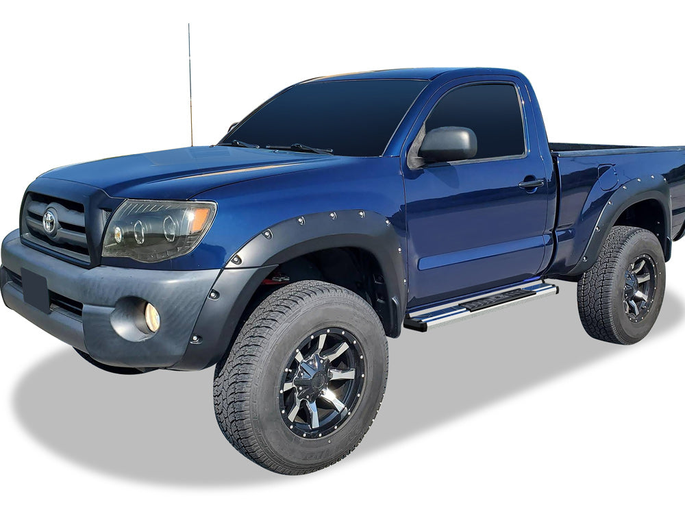 Stainless Steel + PE Step Area Both Sides Running Board-S Series 2005-2023 Toyota Tacoma Regular Cab WB20SCE8S