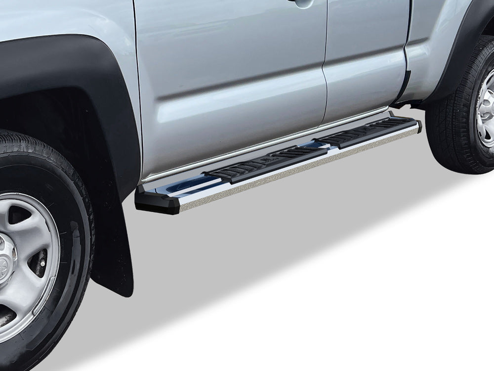 Stainless Steel + PE Step Area Both Sides Running Board-S Series 2005-2023 Toyota Tacoma Extended/Access Cab WB20SJE6S