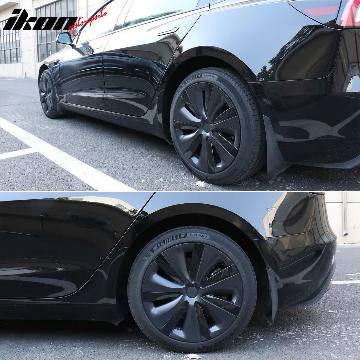 2024-2025 Tesla Model 3 18'' S Style Wheel Covers Gunmetal&Gloss Black