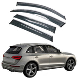 2009-2017 Audi Q5 8R Side Window Visors w/ Chrome Trim PC Injection