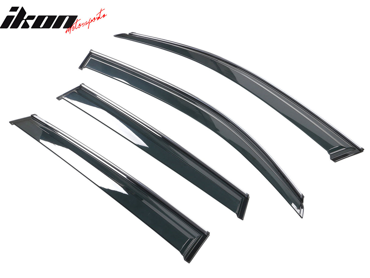 2009-2017 Audi Q5 8R Side Window Visors w/ Chrome Trim PC Injection