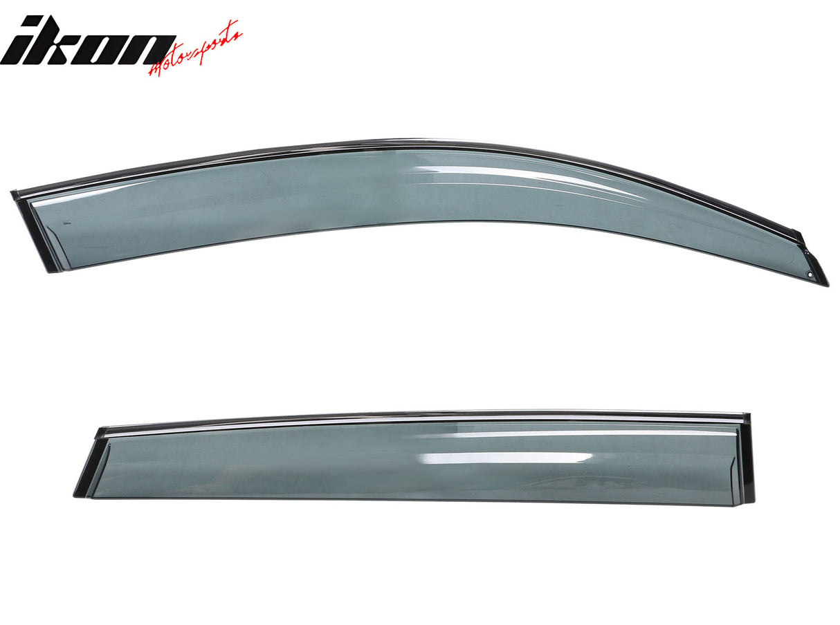 2009-2017 Audi Q5 8R Side Window Visors w/ Chrome Trim PC Injection